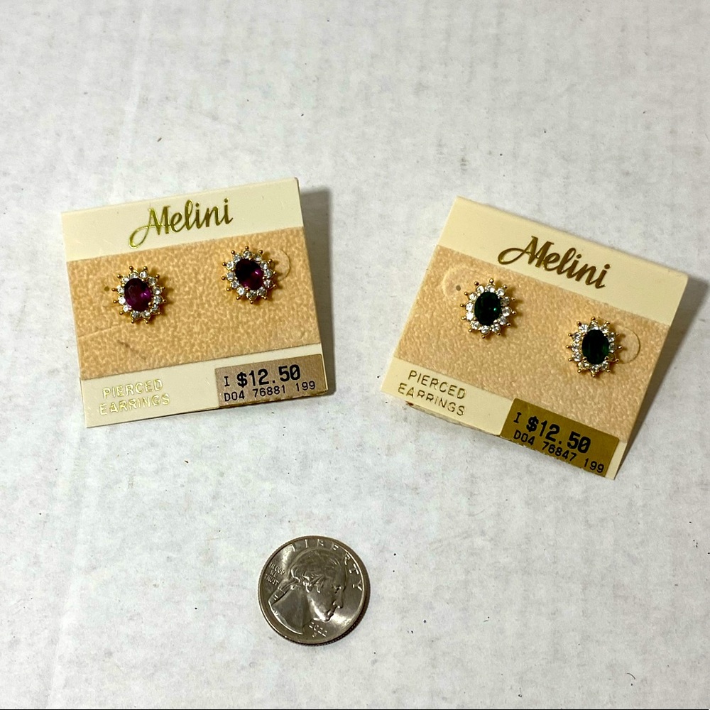 Melini rhinestone stud earrings bundle